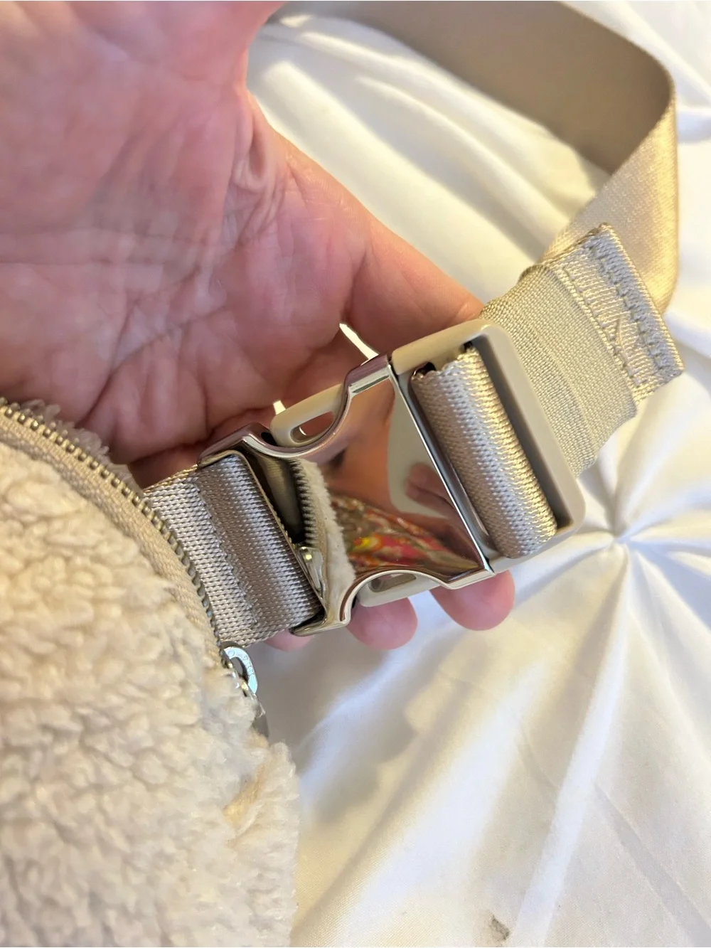 lululemon athletica Shearling Crossbody Bag - Beige
